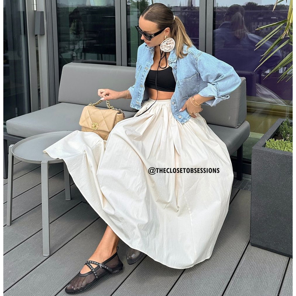 ZARA BLOGGER FAVE!!! Textured Midi Skirt NWT - Picture 13 of 16